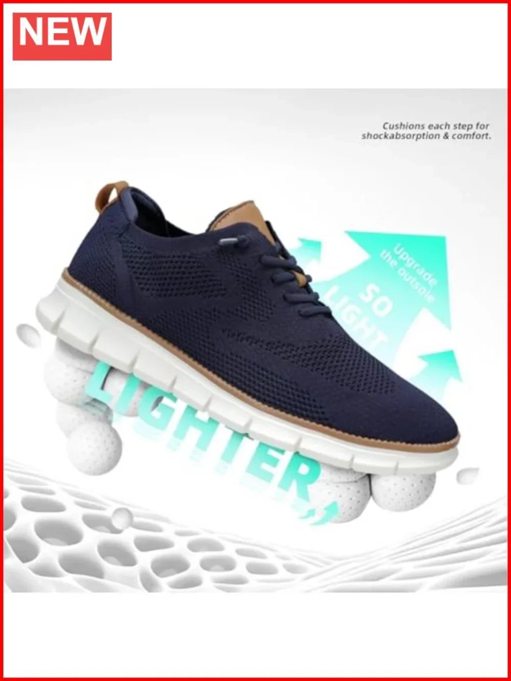 Men's Mesh Oxfords Business Casual Walking Sneakers Lightweight Soft Sole